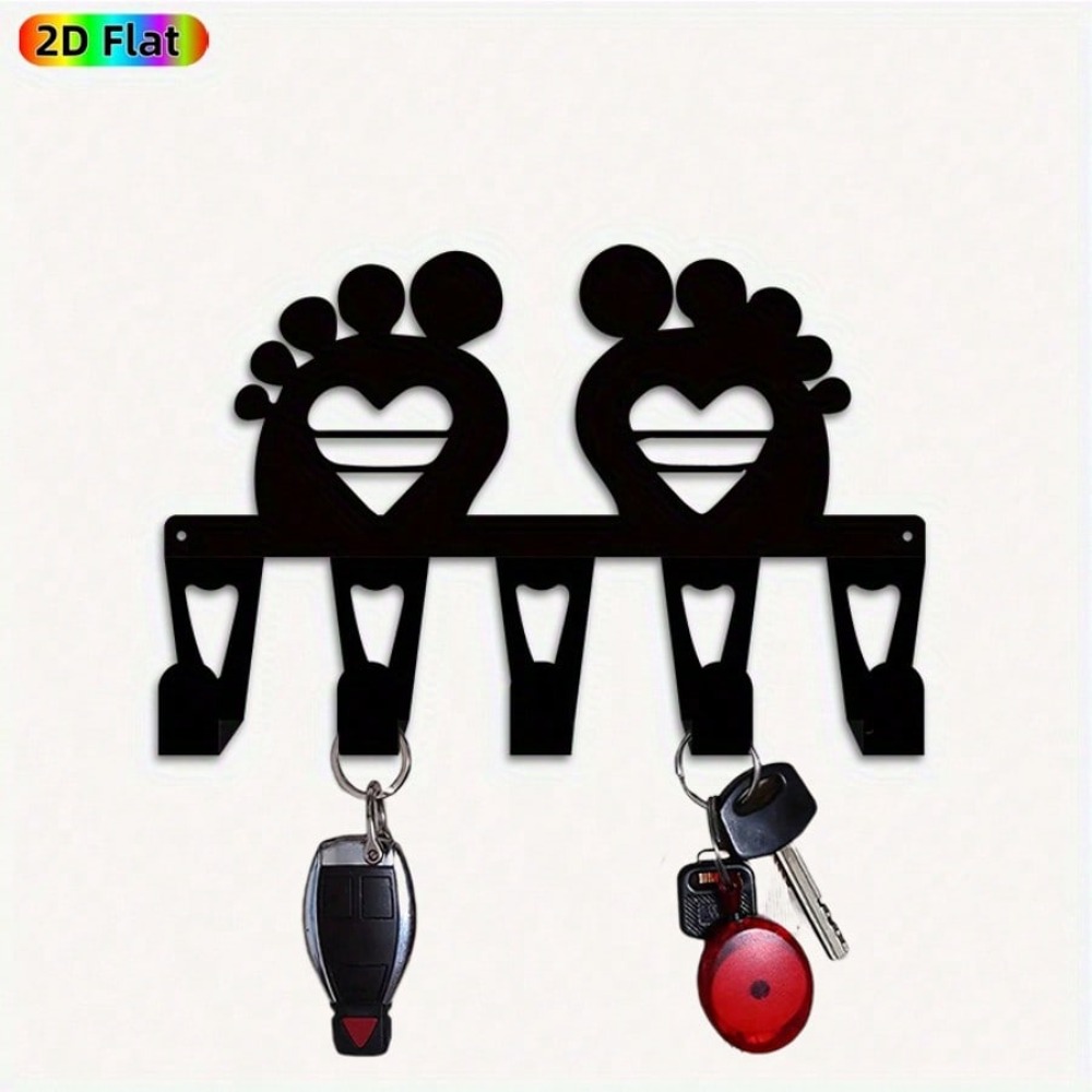 Baby Nursery Hooks - Baby Footprint Key Holder - 5