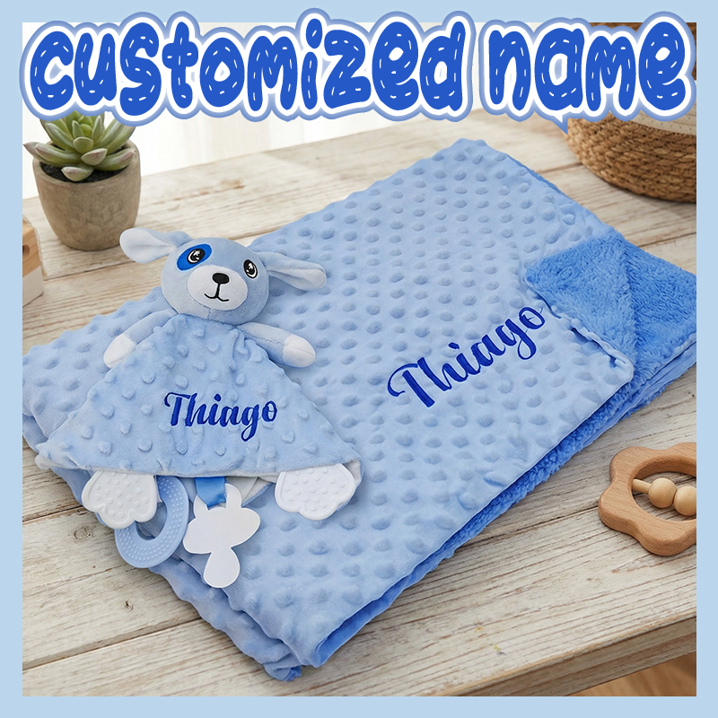 Baby Nursery Embroidery - Custom Baby Name 100% Cotton Animal-Themed