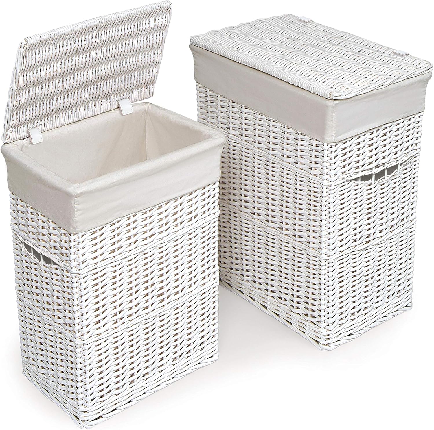 Baby Nursery Hamper With Lid - Wicker Nursery Laundry Hampers Set of