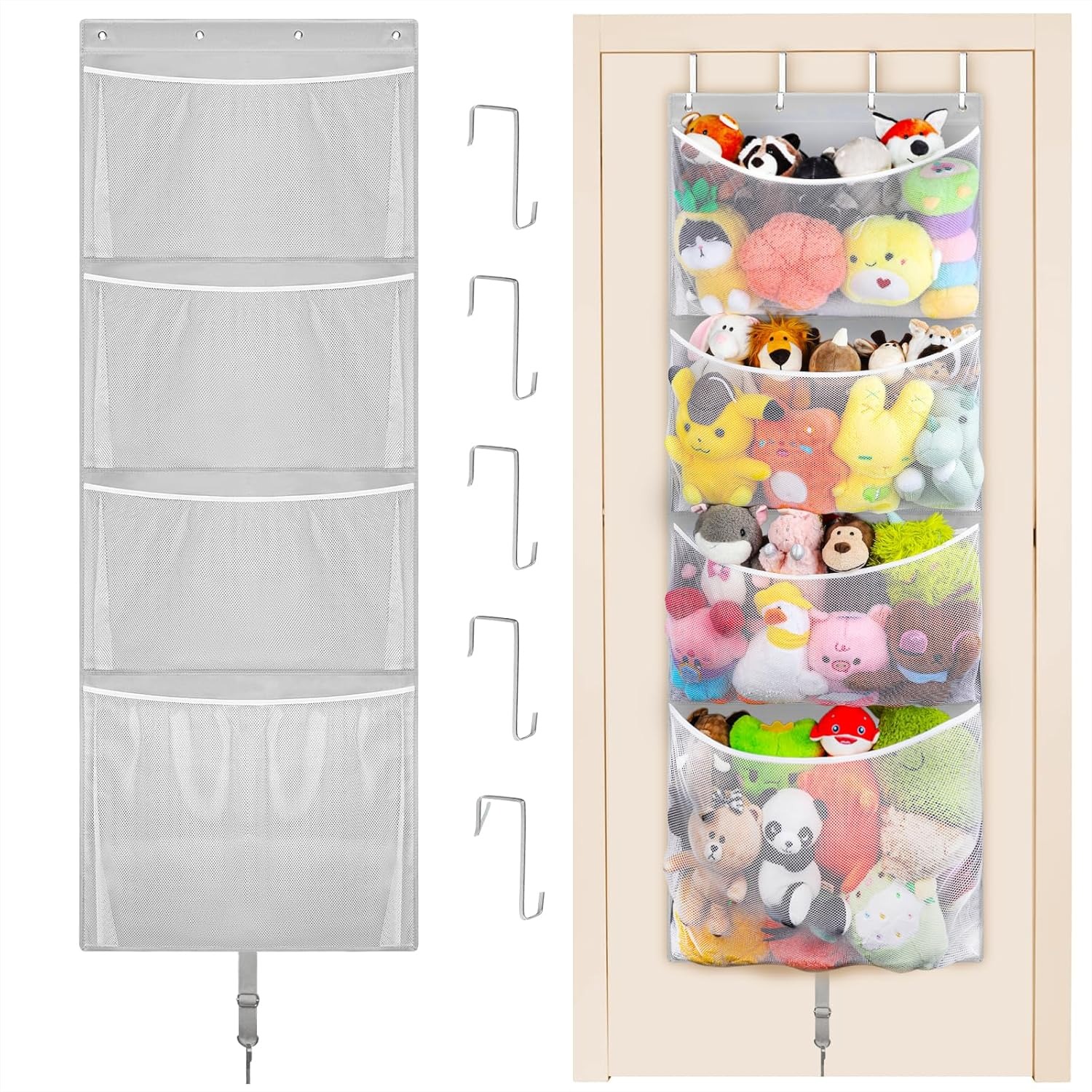Baby Nursery Hooks - Hanging Stuffed Animal Storage, Over Door