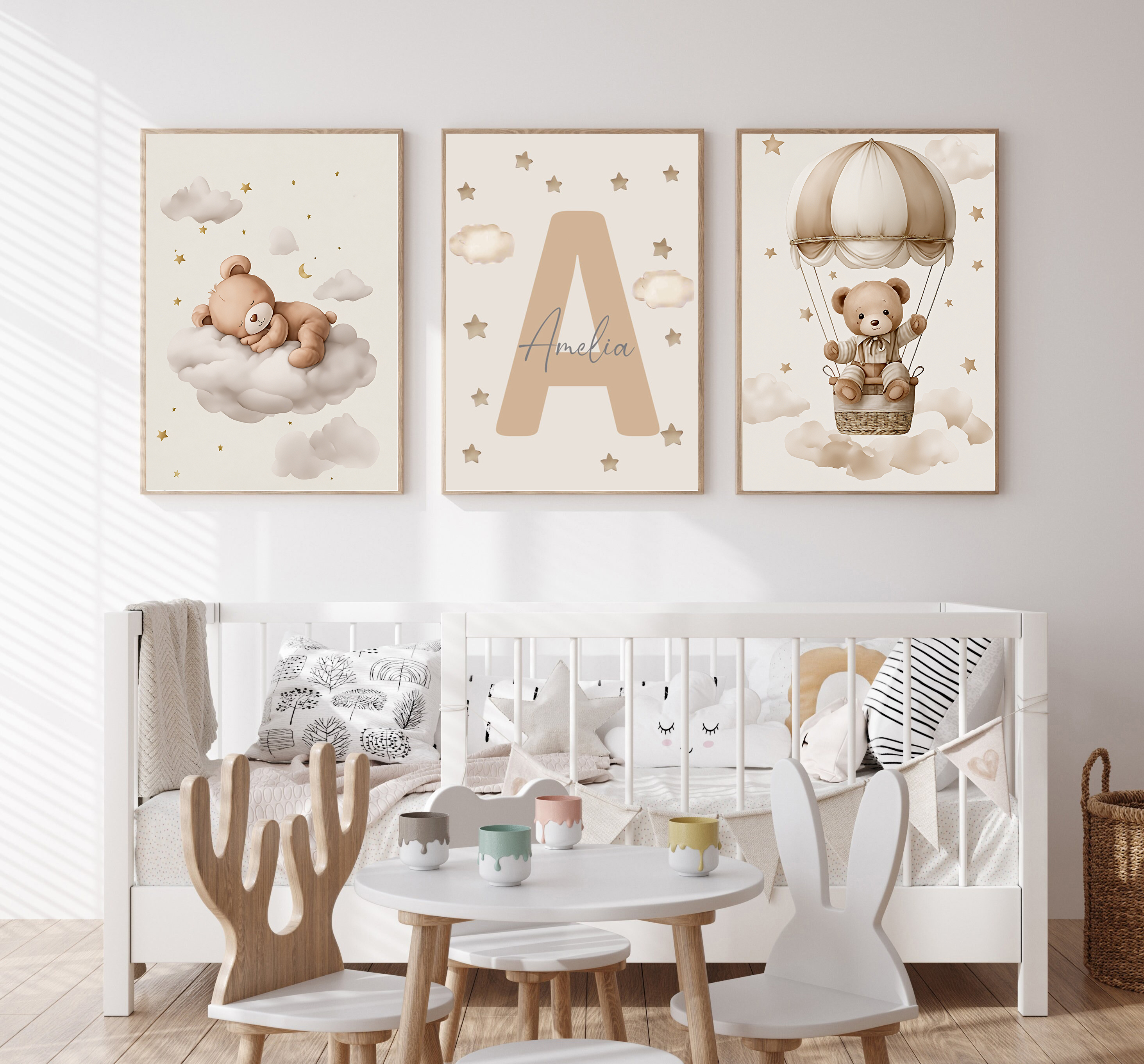 Baby Nursery Kit - 3pcs/set Bohemian Teddy Bear Animal Custom