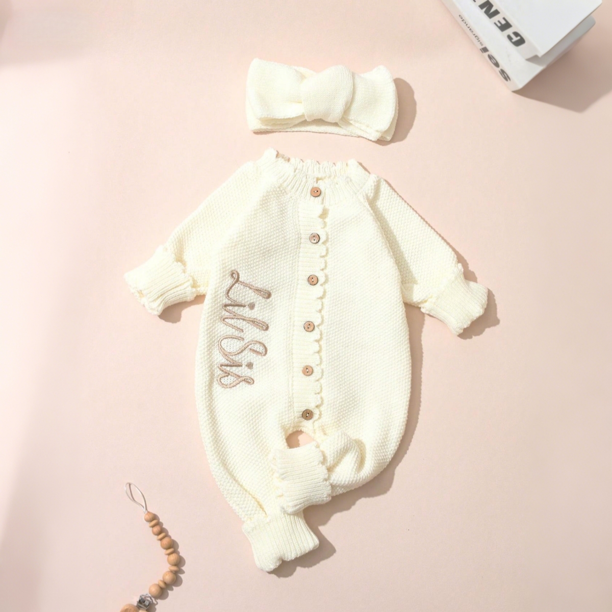 2PCS Infant Girl Cream Knit Co - đánh giá và giá Baby Nursery Embroidery
