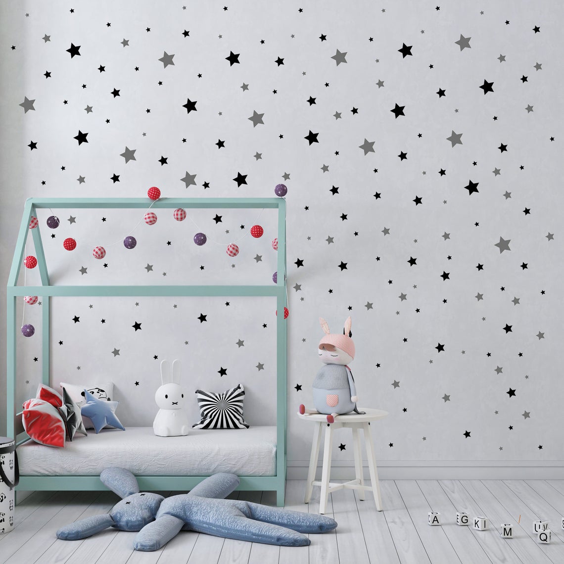 Cartoon 65Pcs Star Wall Sticke - đánh giá và giá Baby Nursery Furniture