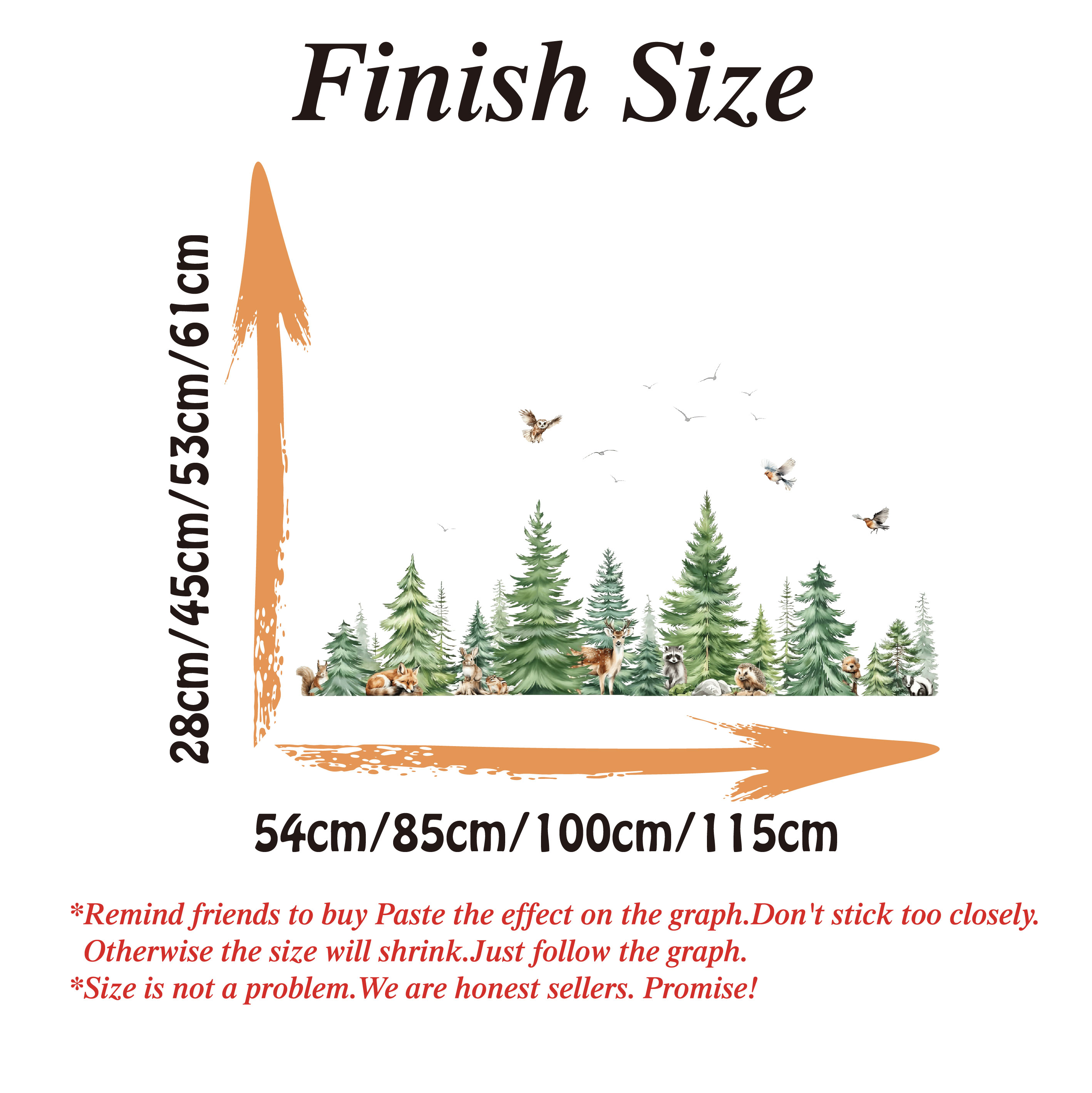 Large Watercolor Pine Tree Ani - đánh giá và giá Baby Nursery Furniture