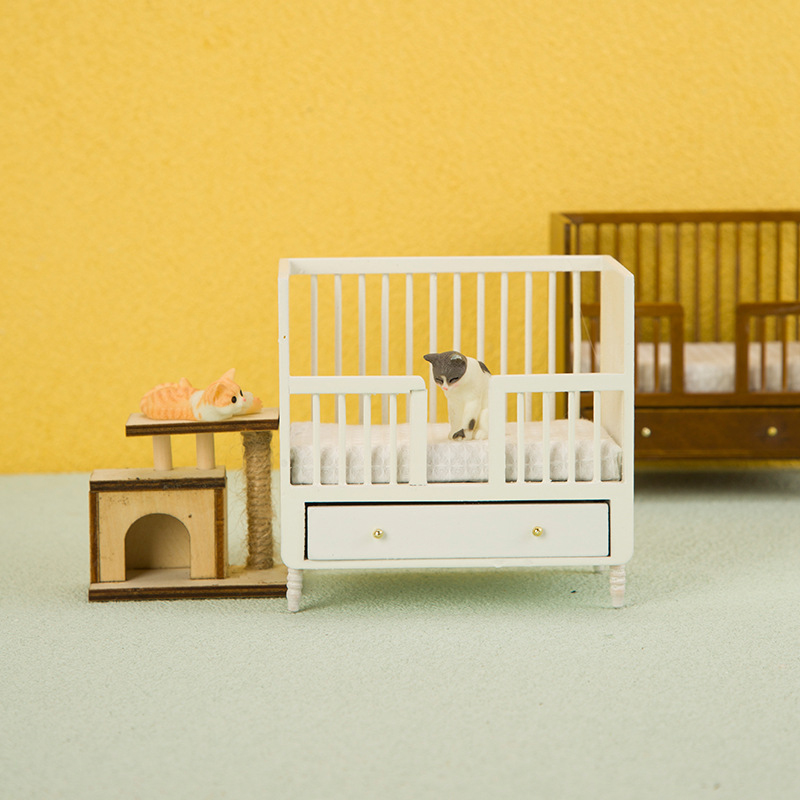 1:12 Miniature White Wood Baby - đánh giá và giá Baby Nursery Furniture