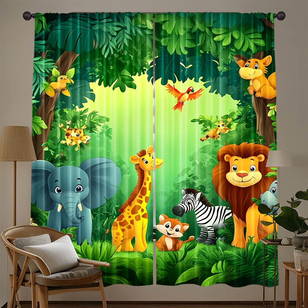 2pcs Cartoon Animal Curtains J - đánh giá và giá Baby Nursery In Hospital
