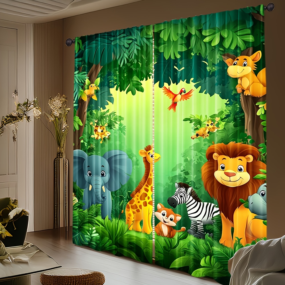 2pcs Cartoon Animal Curtains J - đánh giá và giá Baby Nursery In Hospital