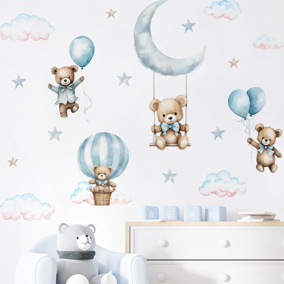 Watercolor Bear Hot Air Balloo - đánh giá và giá Baby Nursery Furniture