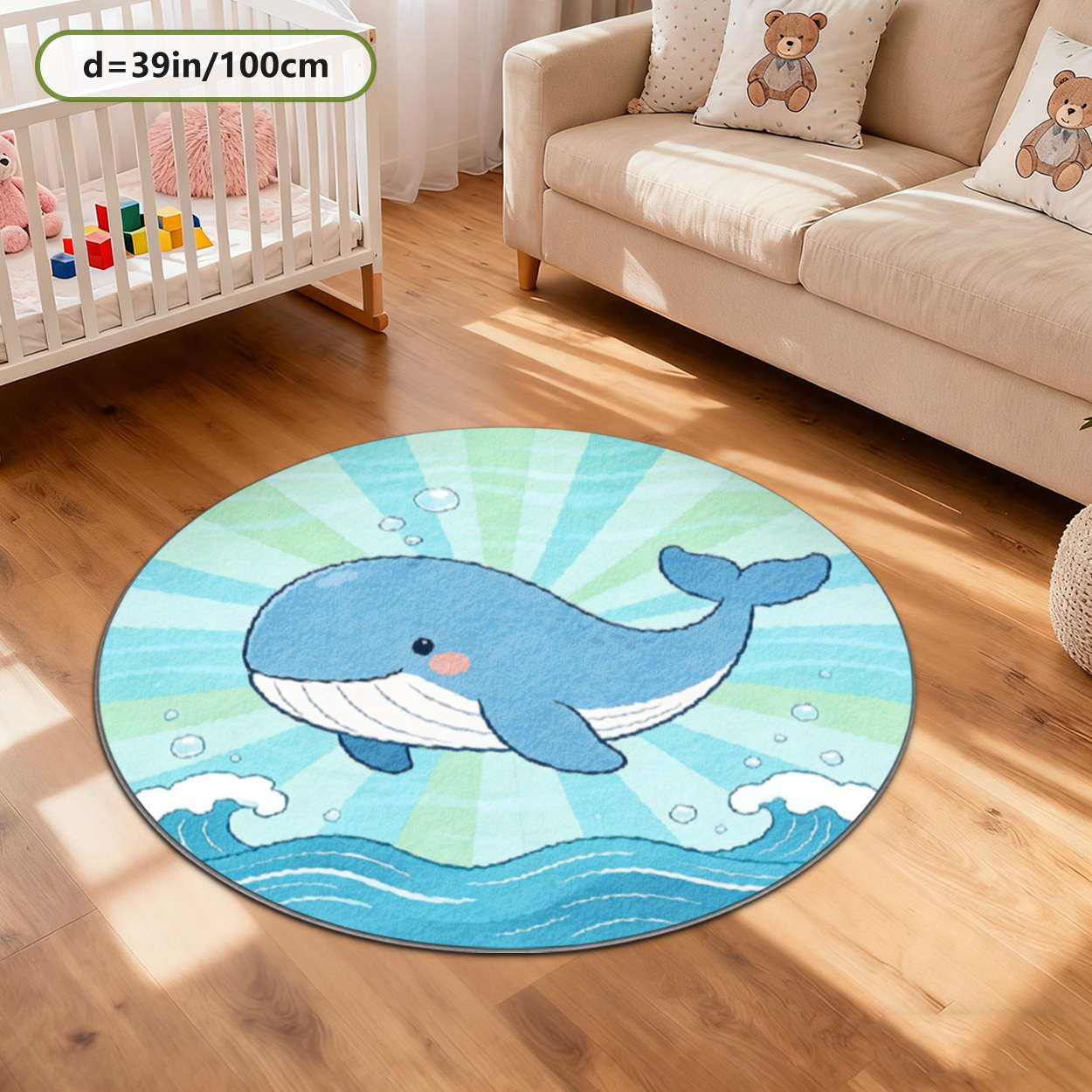 Soft Whale Ocean Round Rug for - đánh giá và giá Baby Nursery Decor Ideas