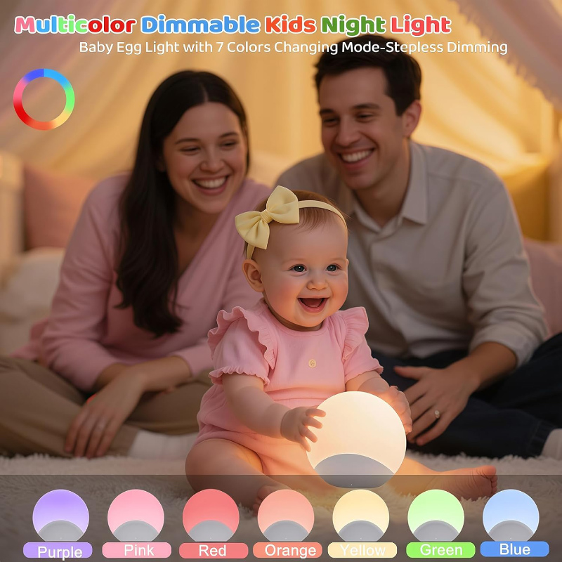 Baby Night Light with Stepless - đánh giá và giá Baby Nursery Egg Light