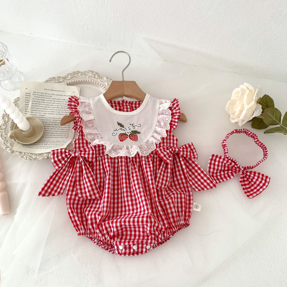 Summer Baby Girls Romper+Headb - đánh giá và giá Baby Nursery Embroidery