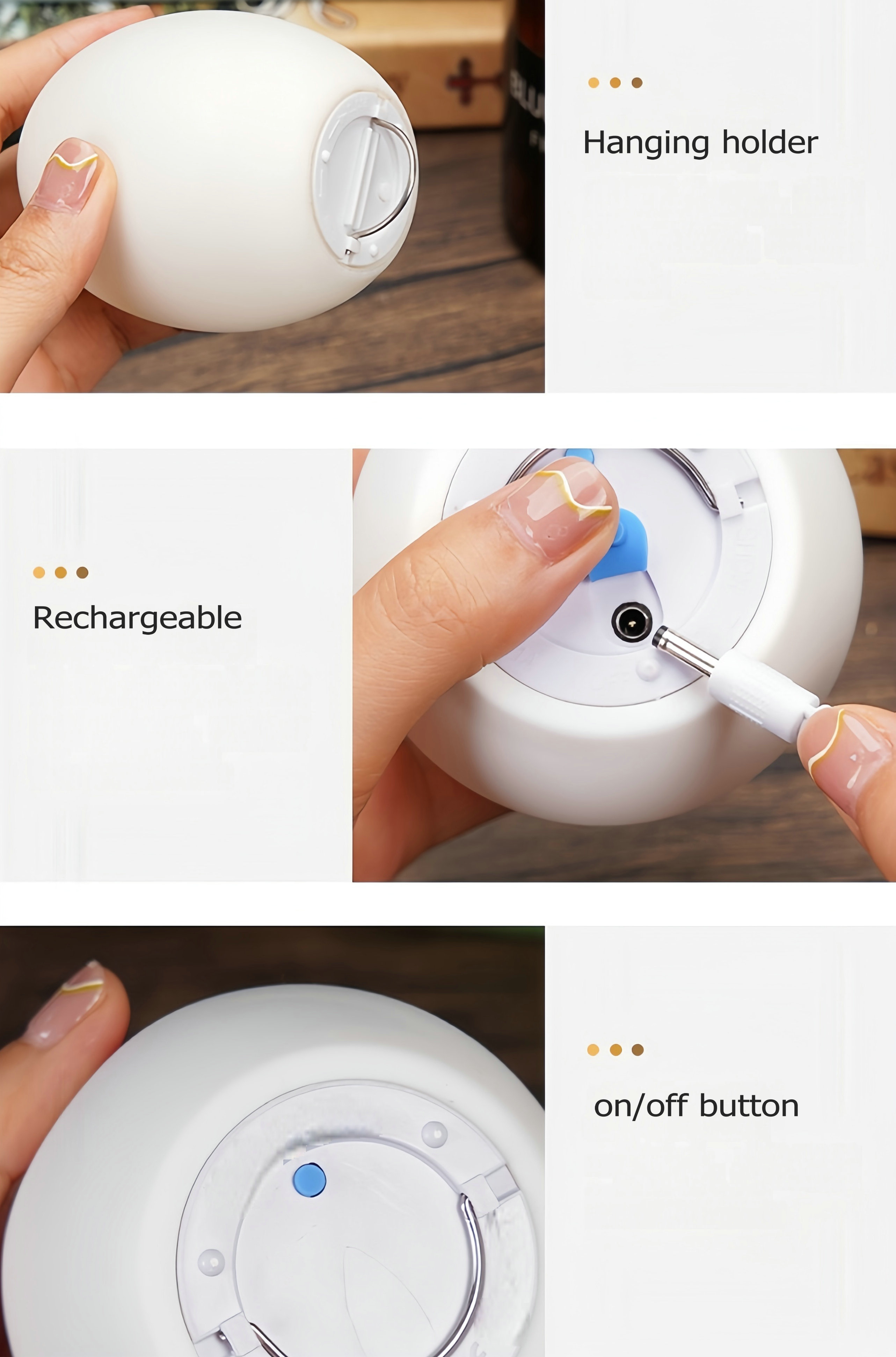 Baby Night Light Rechargeable  - đánh giá và giá Baby Nursery Egg Light