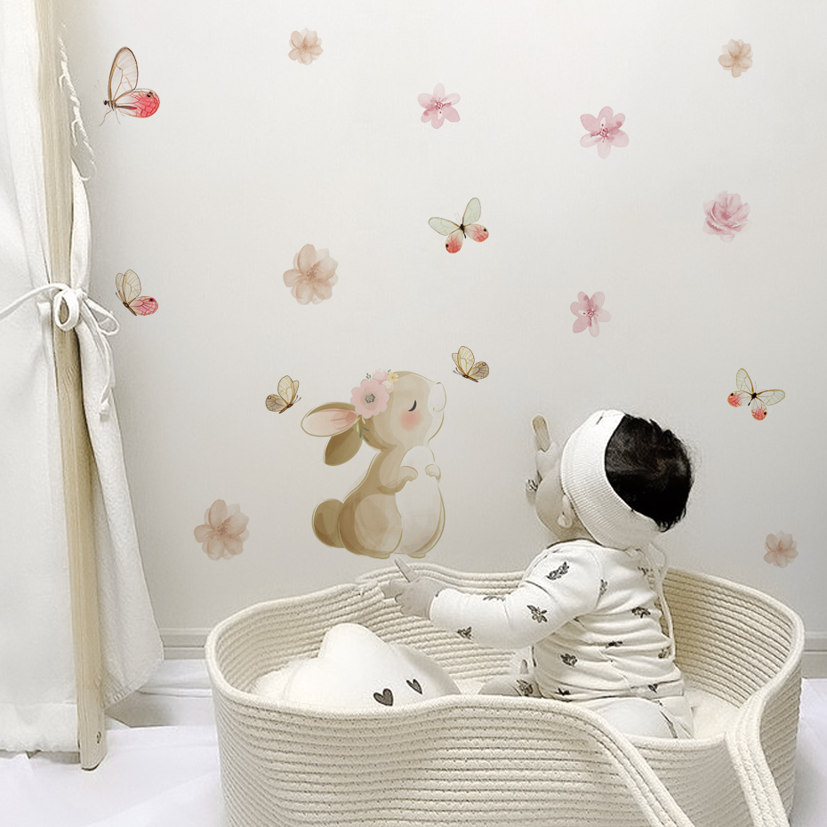 Cartoon Rabbit Flowers Butterf - đánh giá và giá Baby Nursery Furniture