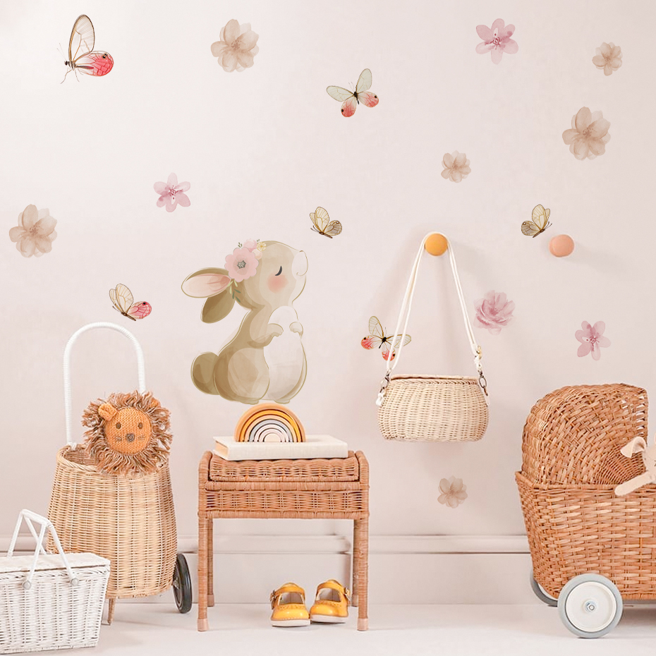Cartoon Rabbit Flowers Butterf - đánh giá và giá Baby Nursery Furniture
