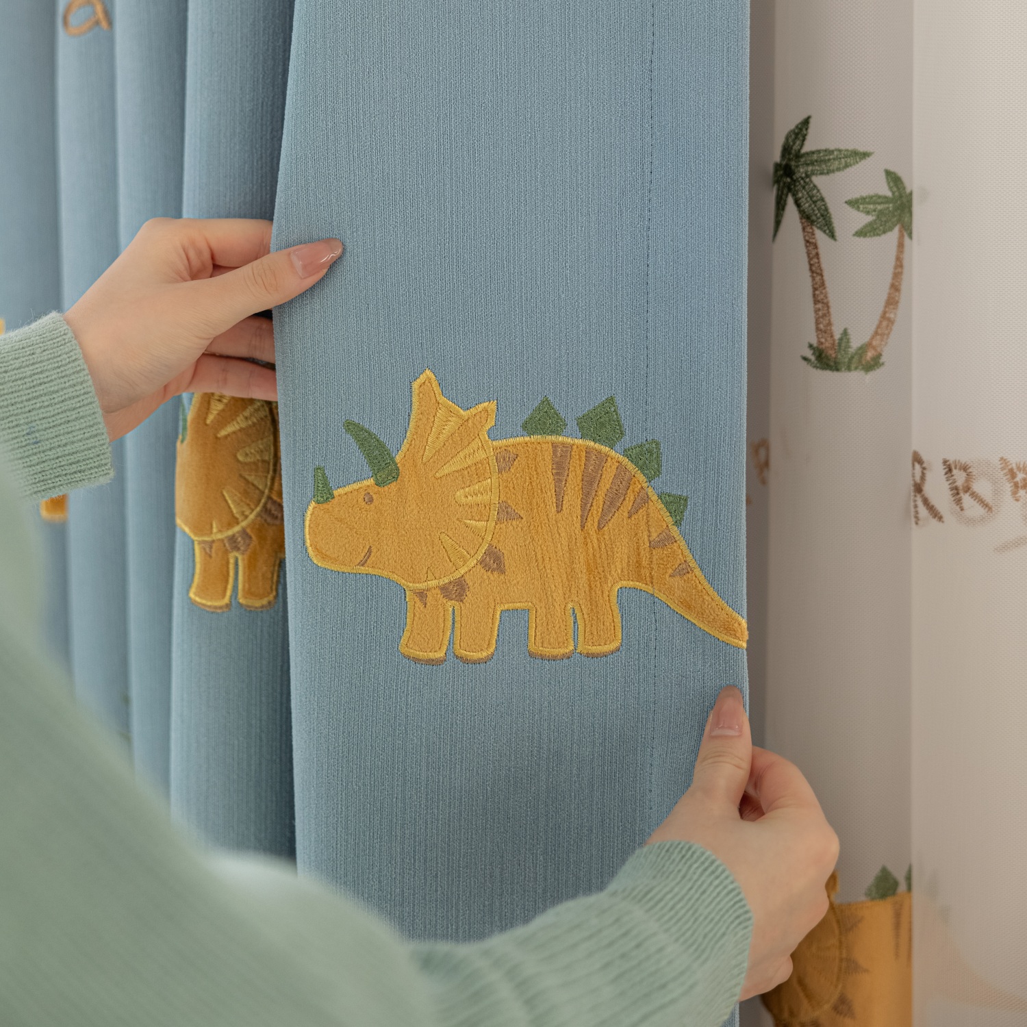 Blue Cartoon Dinosaur Kids Bla - đánh giá và giá Baby Nursery Embroidery