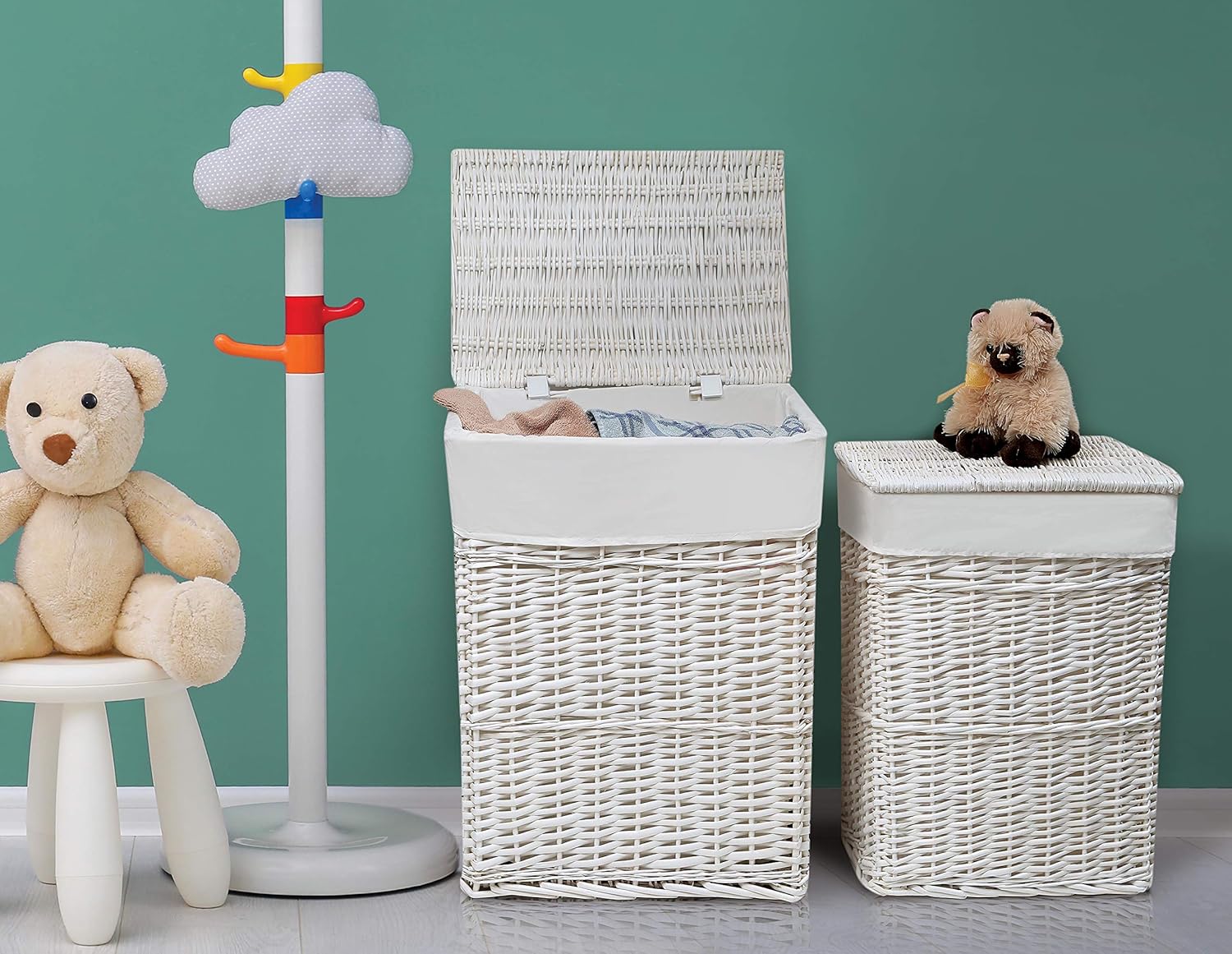 Wicker Nursery Laundry Hampers - đánh giá và giá Baby Nursery Hamper With Lid