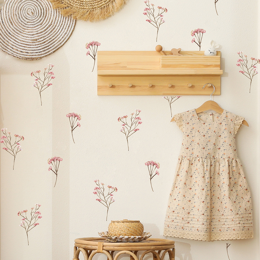 Pink  Watercolor Flower Wall S - đánh giá và giá Baby Nursery Package