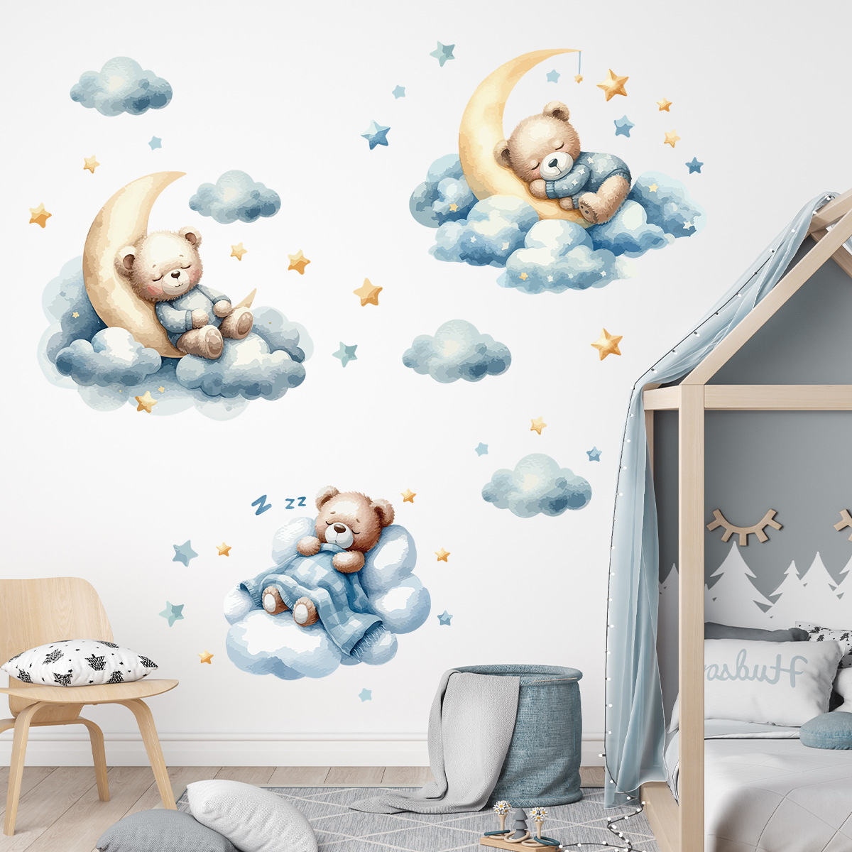 Watercolor Bear Sleep Moon Clo - đánh giá và giá Baby Nursery Furniture