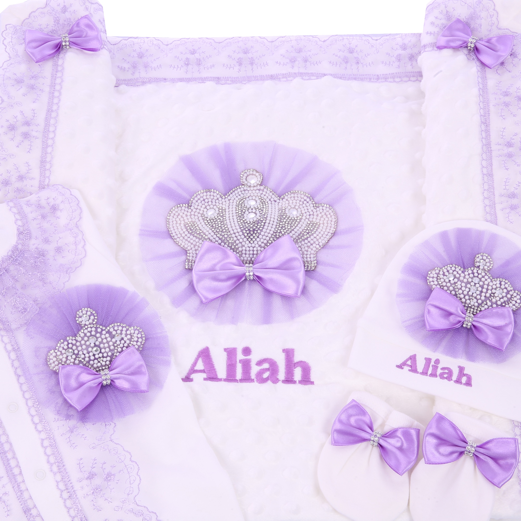 Lavender Lace 5pcs Baby Girl L - đánh giá và giá Baby Nursery Embroidery