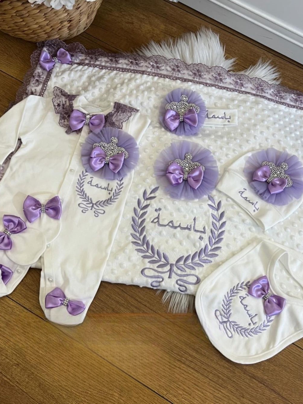Lavender Lace 5pcs Baby Girl L - đánh giá và giá Baby Nursery Embroidery