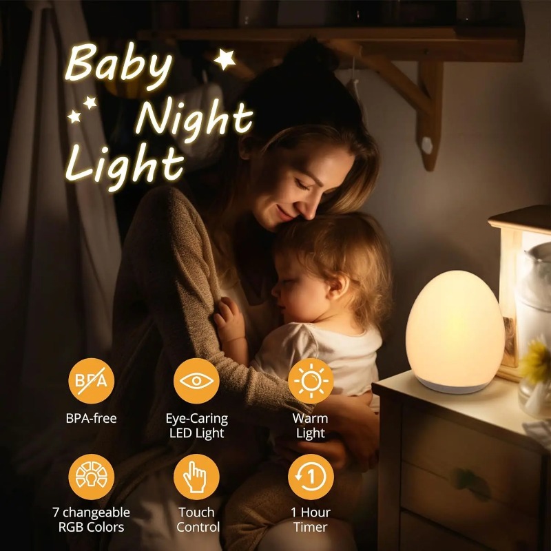 LED Dimmable Bedside Lamp Rech - đánh giá và giá Baby Nursery Egg Light