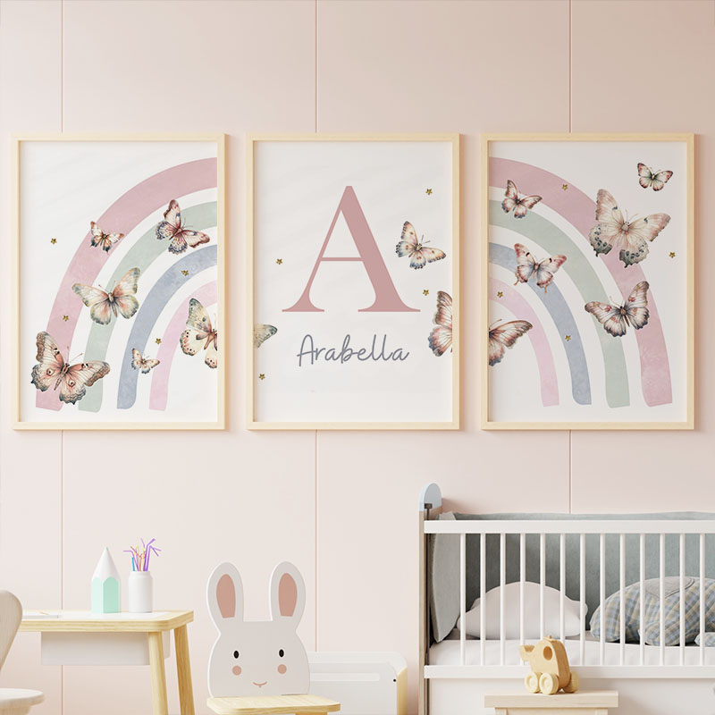 Pink Rainbow Butterfly Custom  - đánh giá và giá Baby Nursery Girl