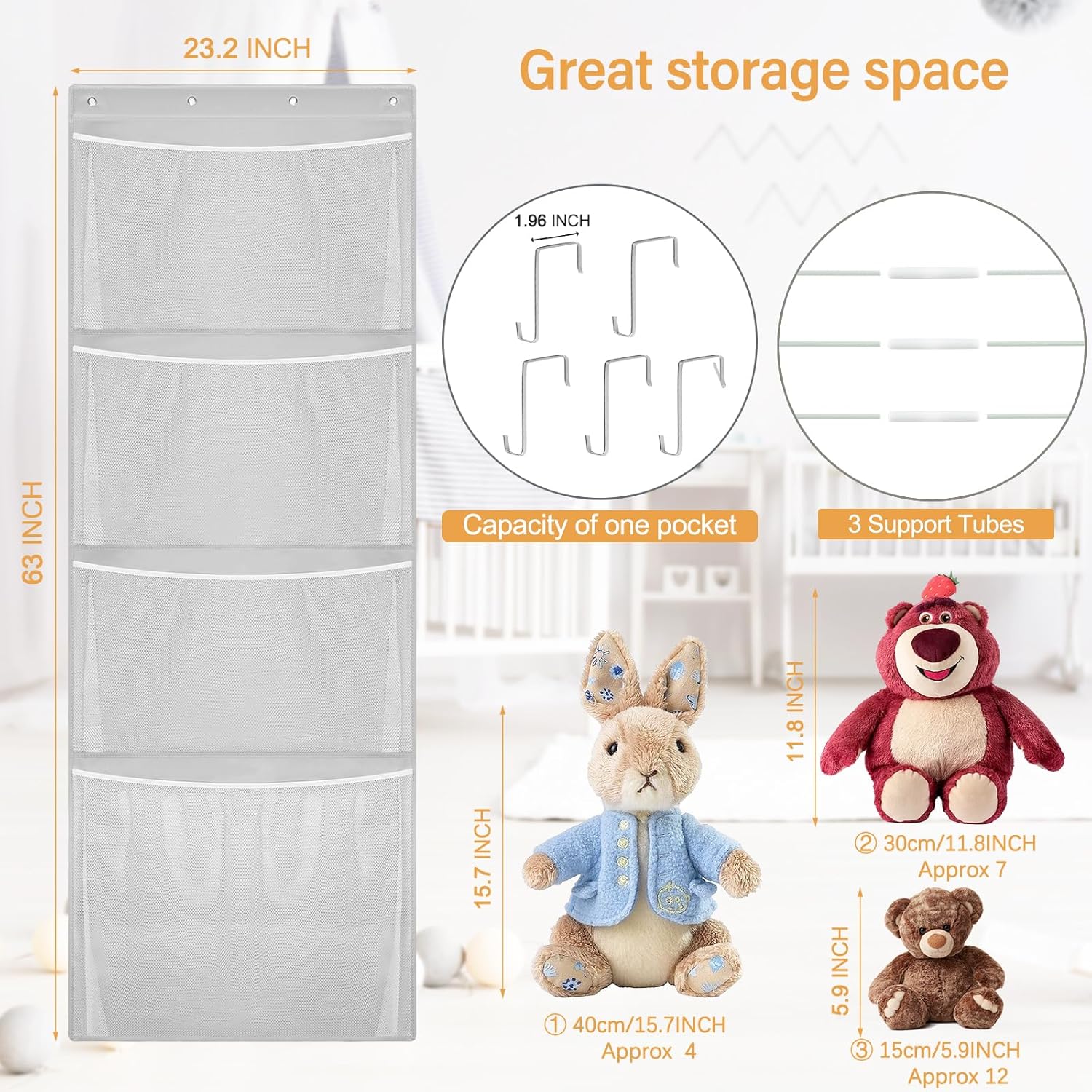 Hanging Stuffed Animal Storage - đánh giá và giá Baby Nursery Hooks