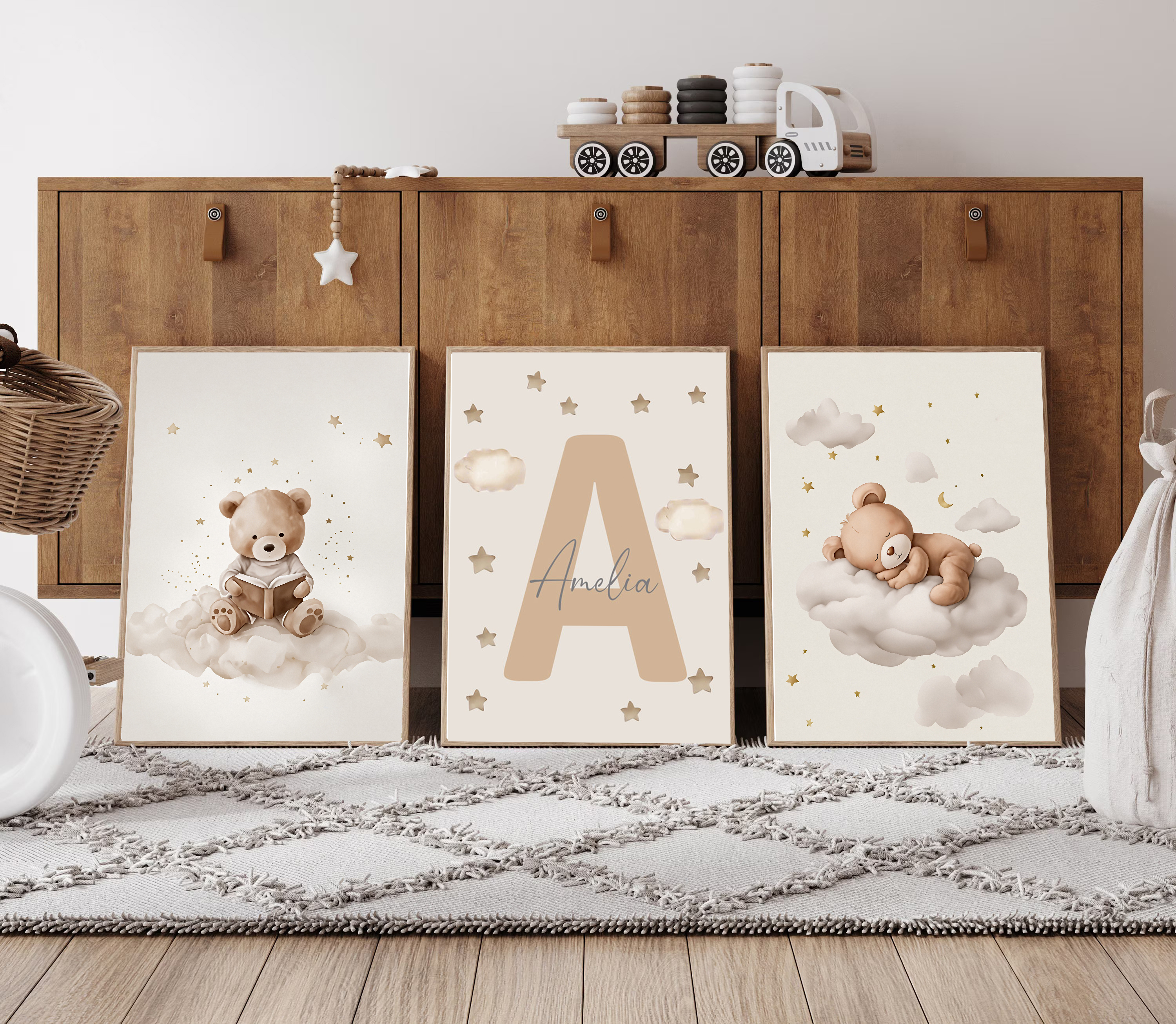 3pcs/set Bohemian Teddy Bear A - đánh giá và giá Baby Nursery Kit