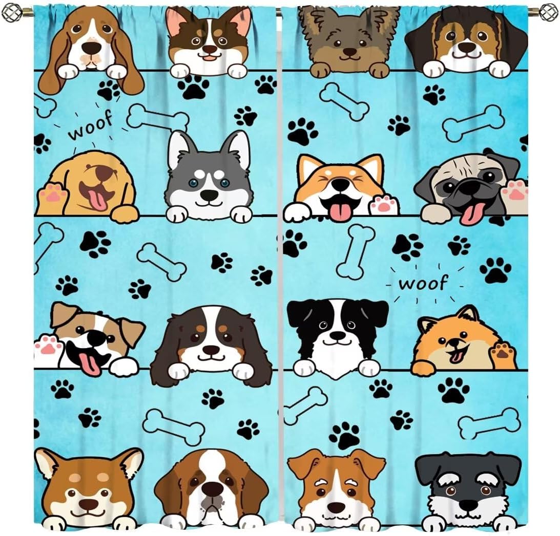 Cute Dog Curtains for Kids Gir - đánh giá và giá Baby Nursery In Hospital